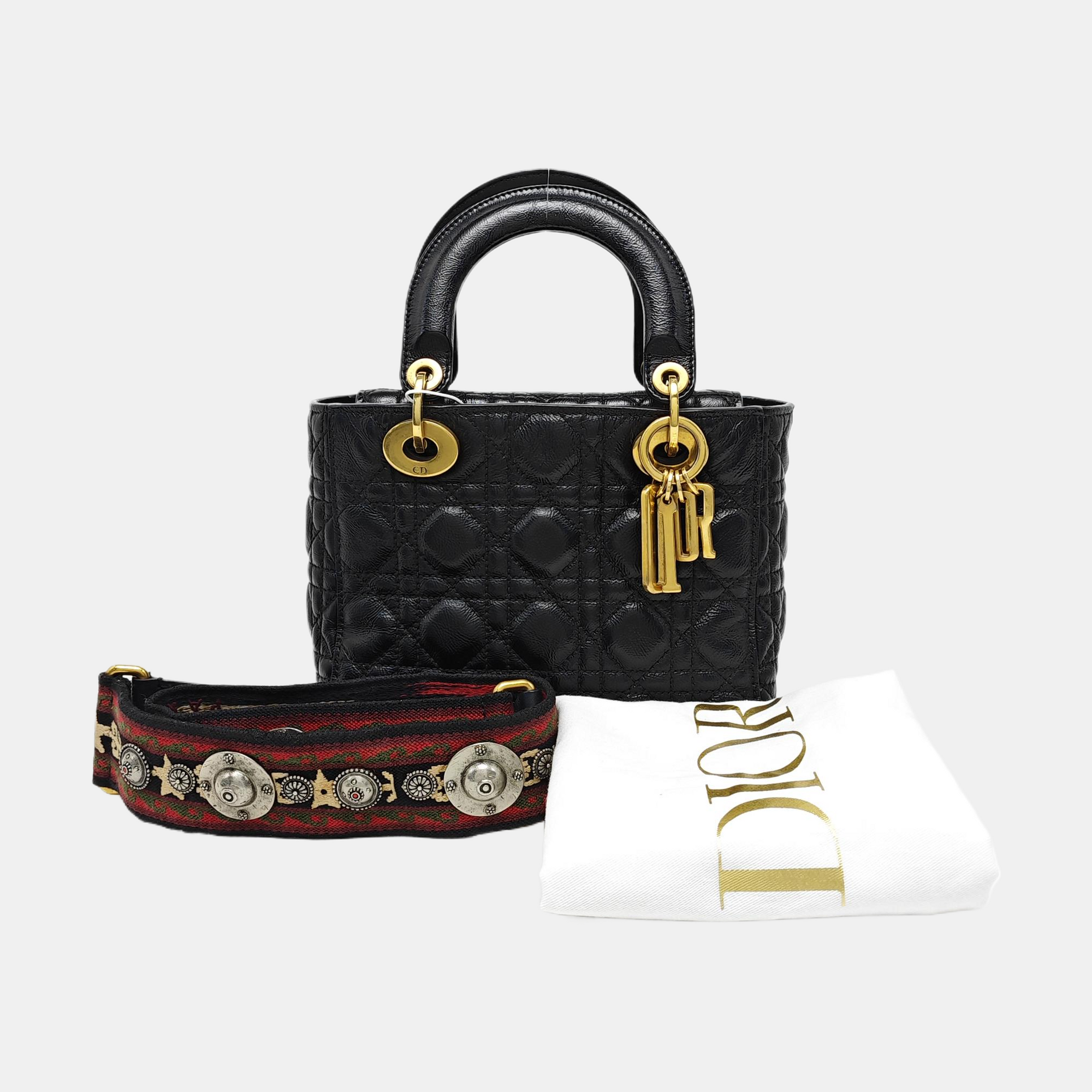 Lady Dior Small Cannage Lambskin Black