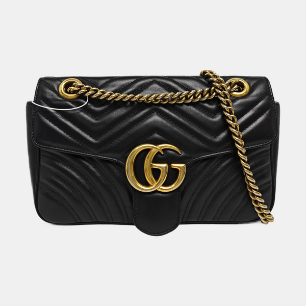 GG Marmont Small Quilted Calfskin Black