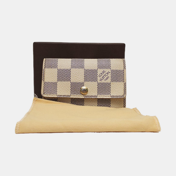 Damier Azur Coated Canvas Key Pouch White