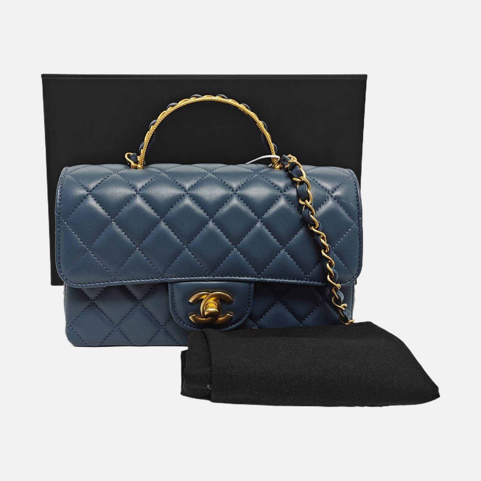 CLASSIC FLAP Mini Quilted Lambskin Blue