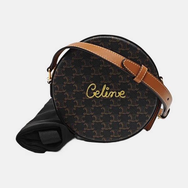 Coated Canvas Shoulder Bag Brown