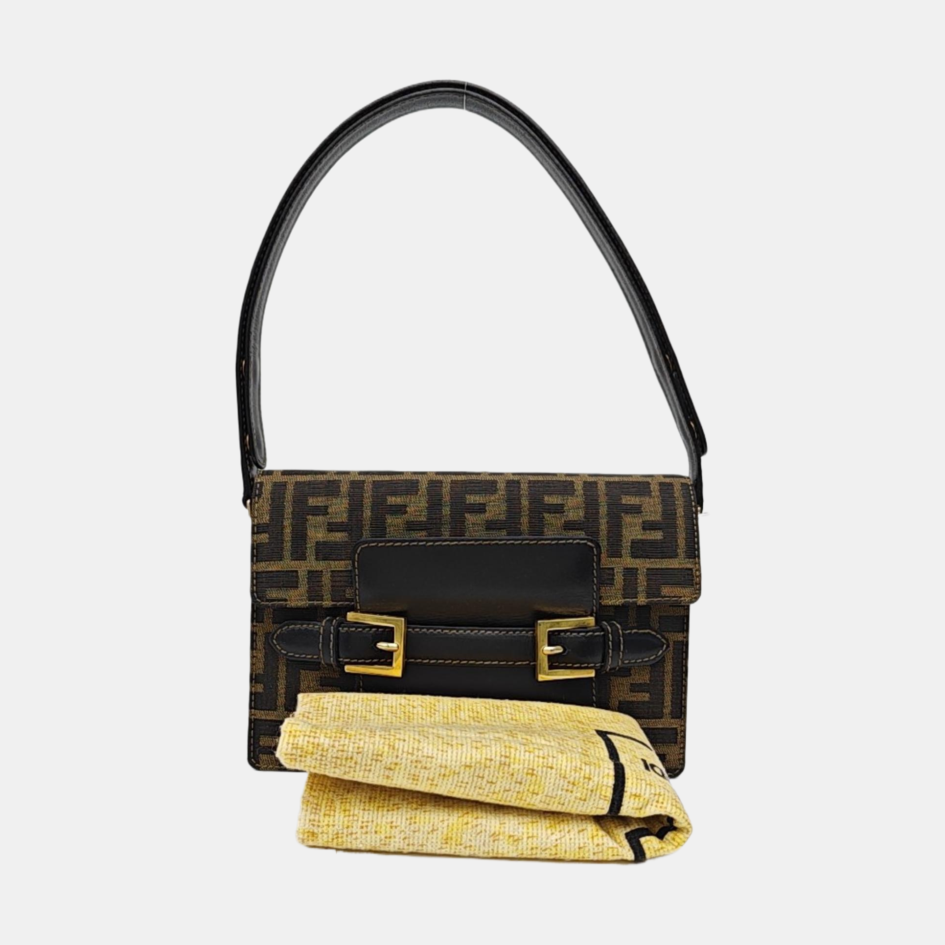 Fabric Shoulder Bag Brown