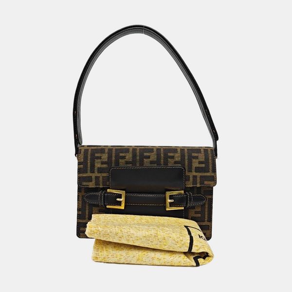 Fabric Shoulder Bag Brown
