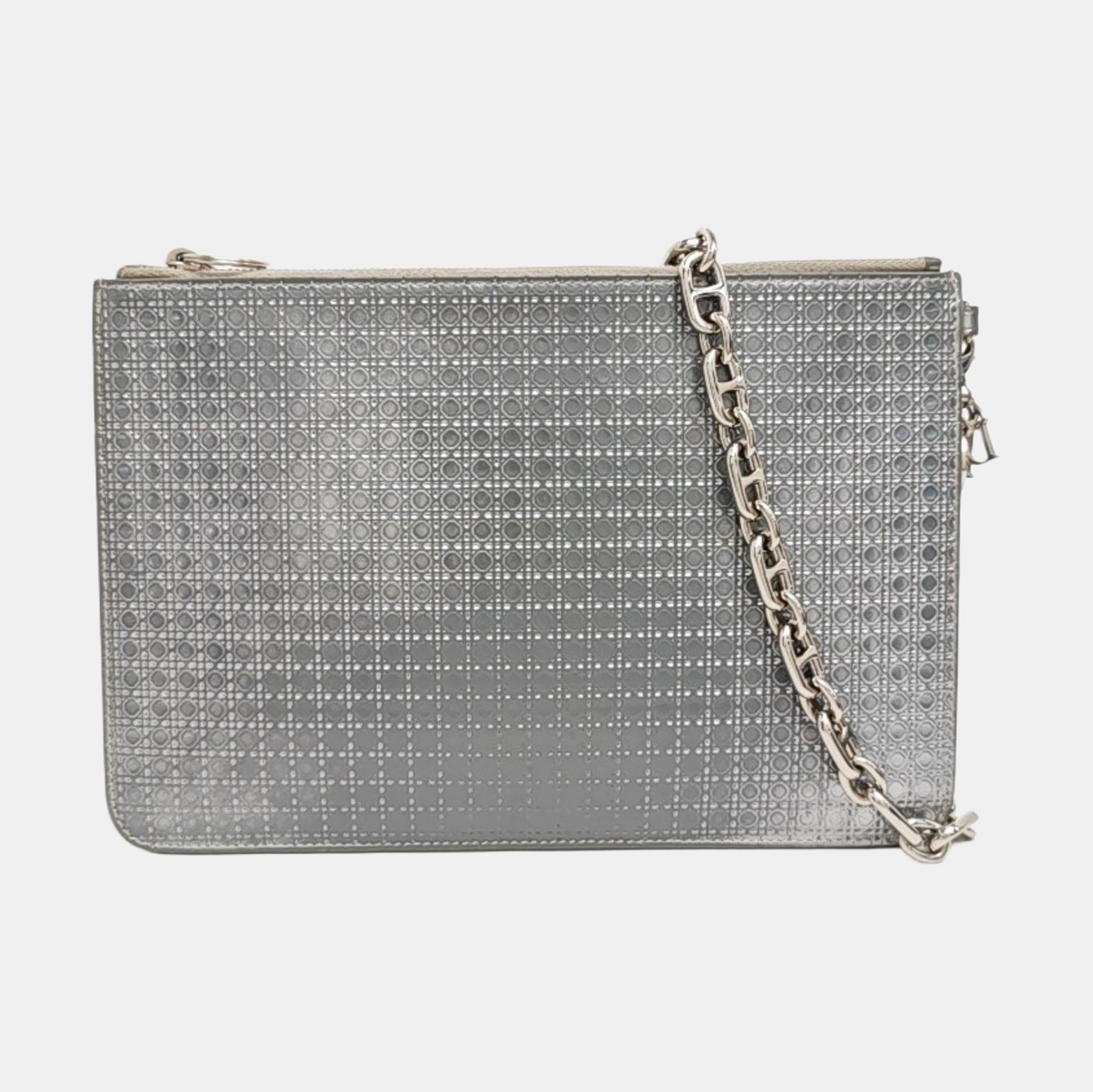 Patent Leather Clutch Silver