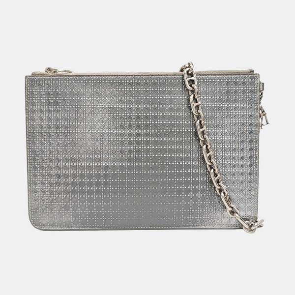 Patent Leather Clutch Silver