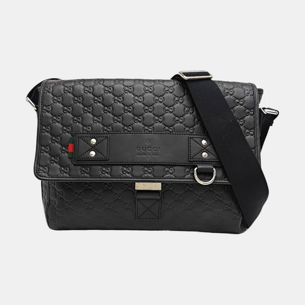 Monogram Calfskin Shoulder Bag Black