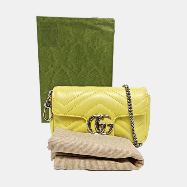 GG Marmont Mini Quilted Calfskin Yellow