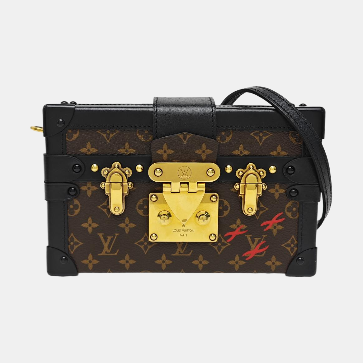PETITE MALLE Monogram Coated Canvas Brown