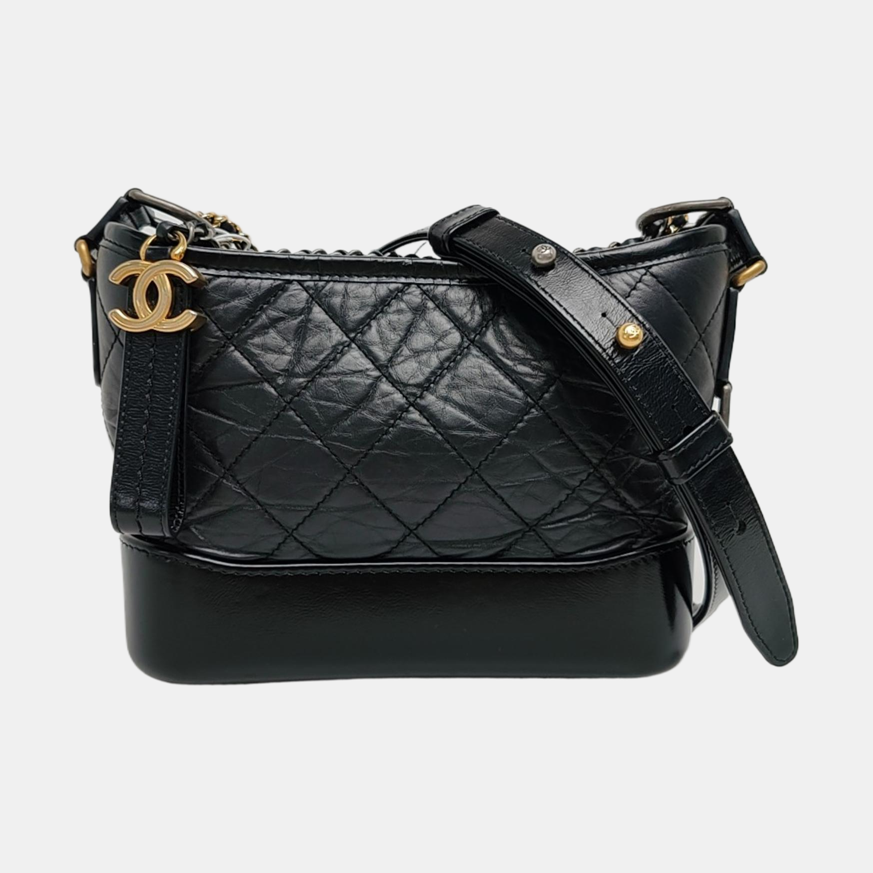 GABRIELLE Small Quilted Calfskin Black