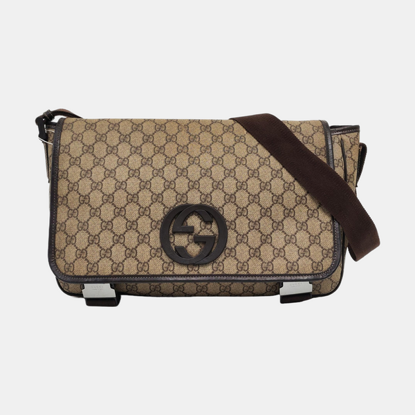 GG Messenger Monogram Coated Canvas Black