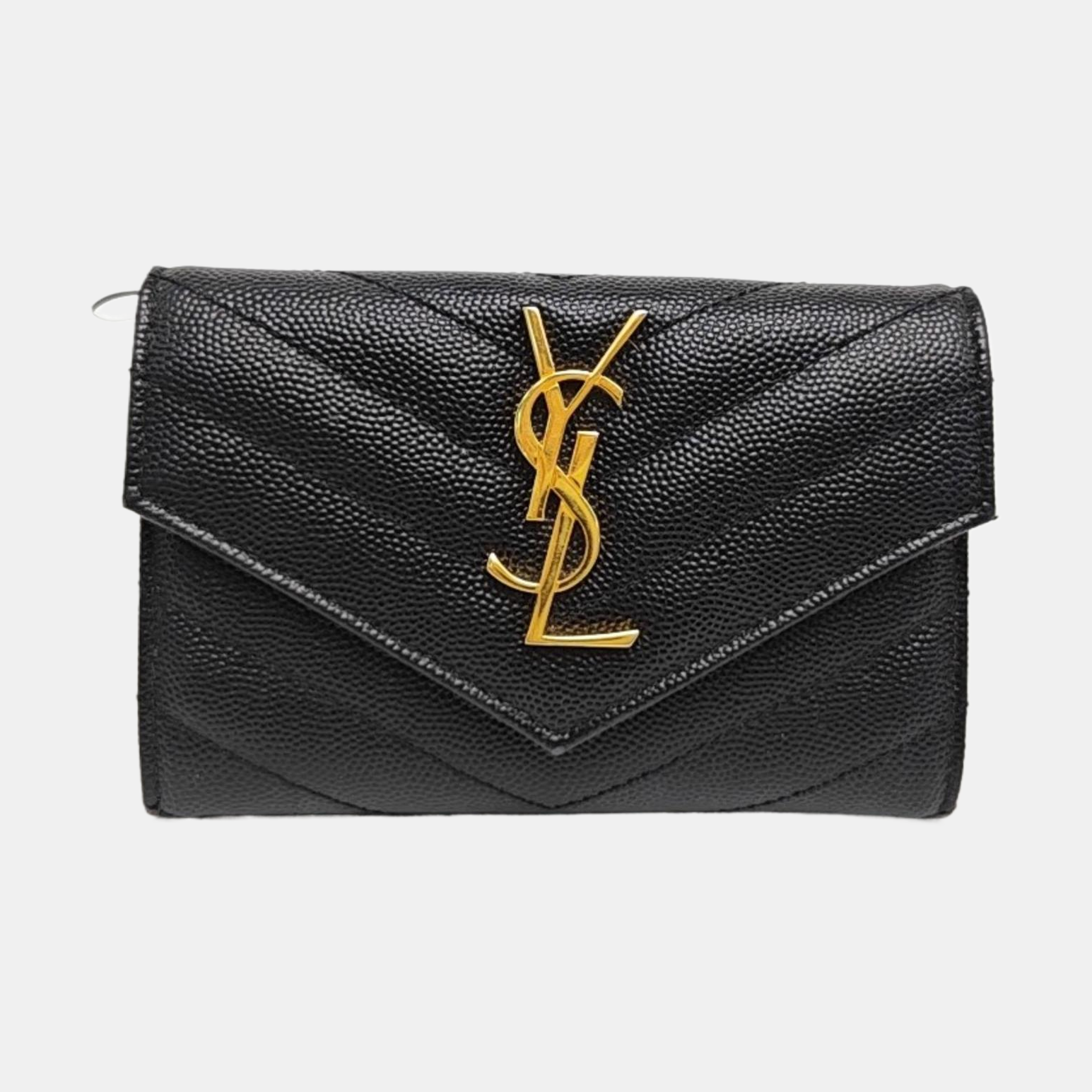 MONOGRAM Chevron Calfskin Black Coin Purse