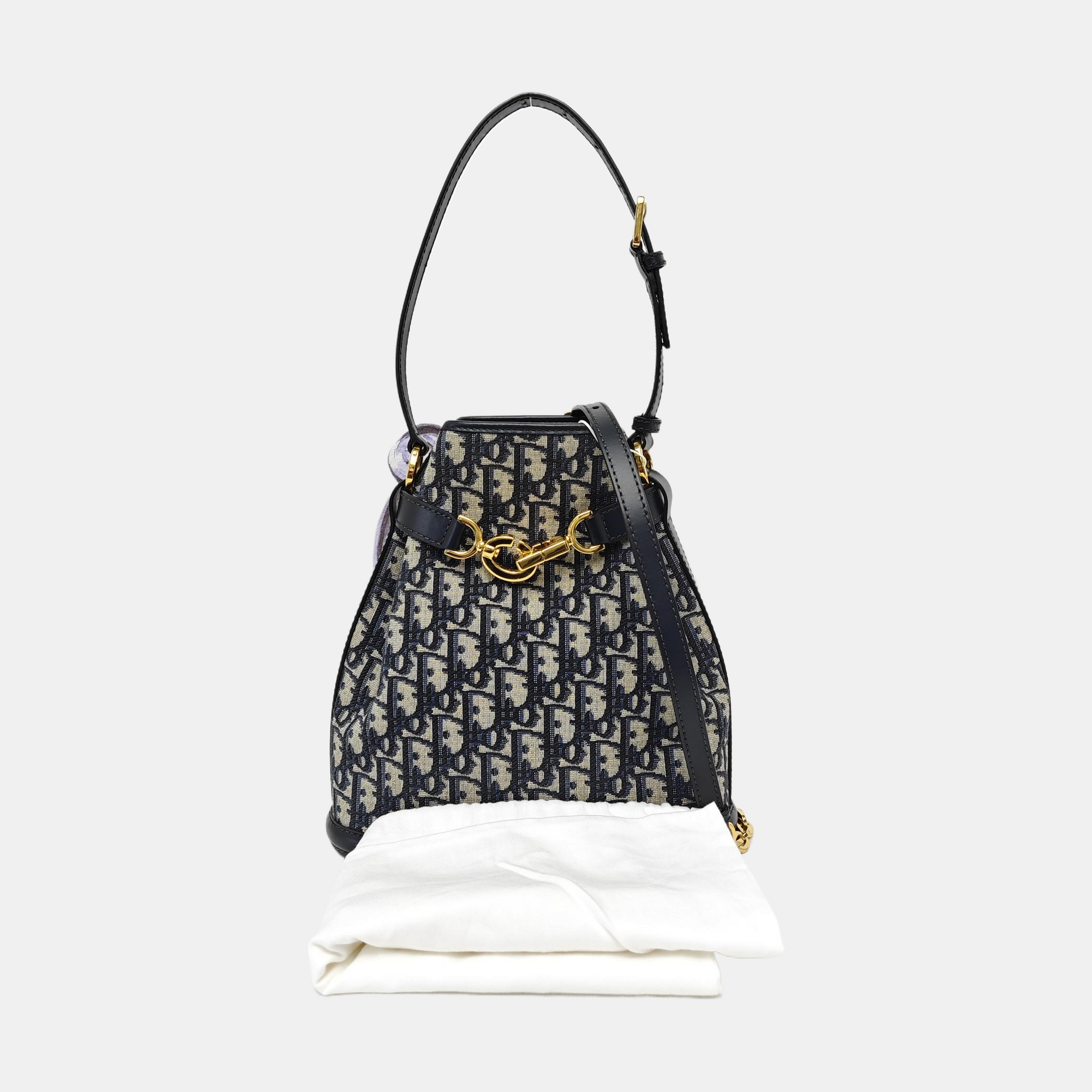 C'est Dior Medium Oblique Canvas Blue