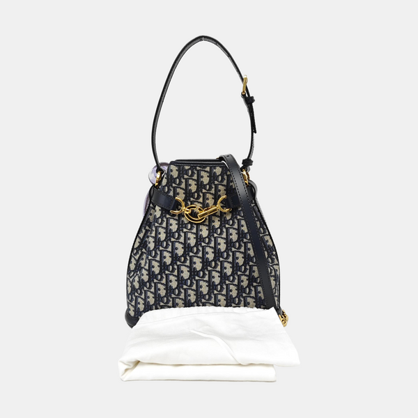 C'est Dior Medium Oblique Canvas Blue