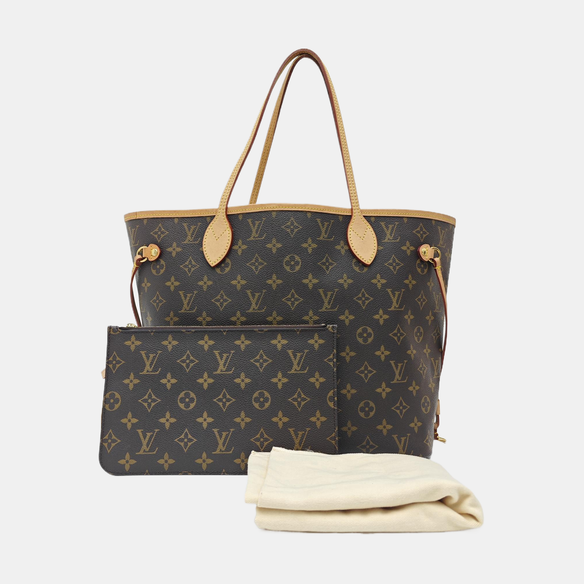 NEVERFULL MM Monogram Coated Canvas Brown