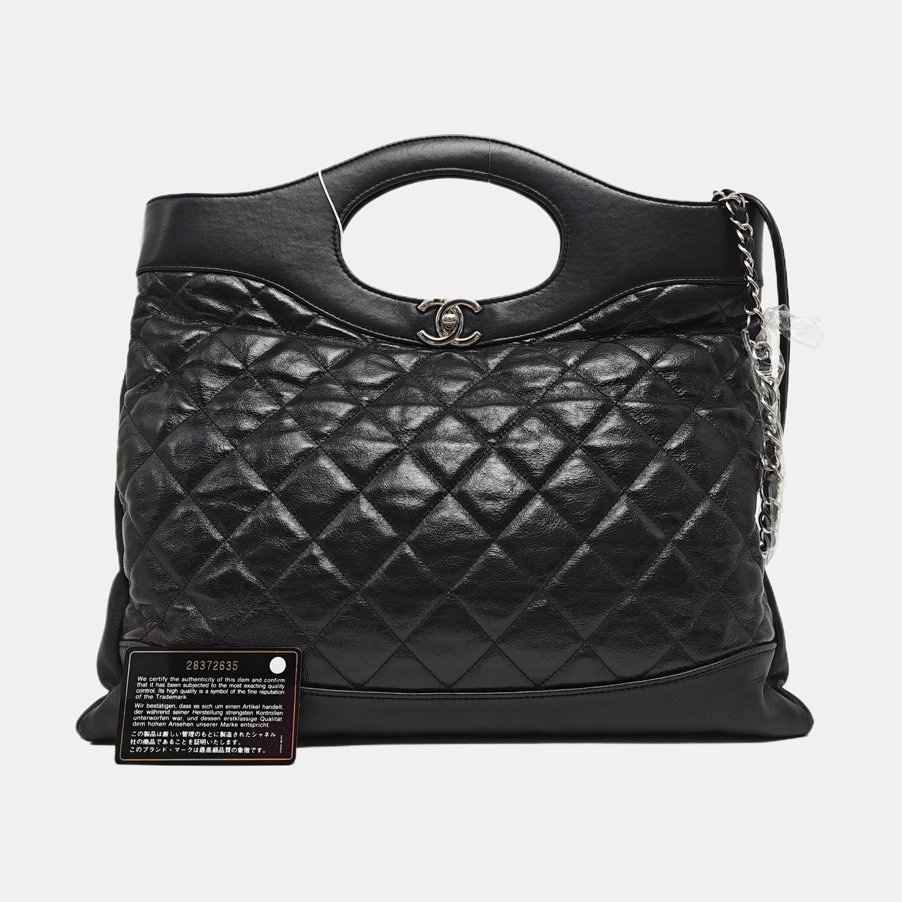 CHANEL 31 Large Quilted Calfskin Black