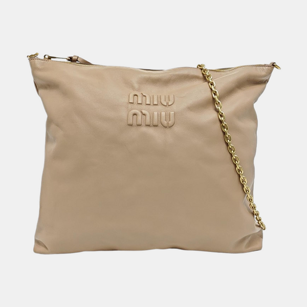 Lambskin Shoulder Bag Beige