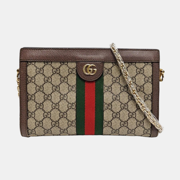 Ophidia Small Monogram Coated Canvas Beige
