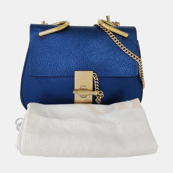 Drew Mini Calfskin Blue