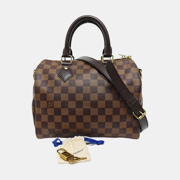 SPEEDY 25 Damier Ebene Coated Canvas Brown