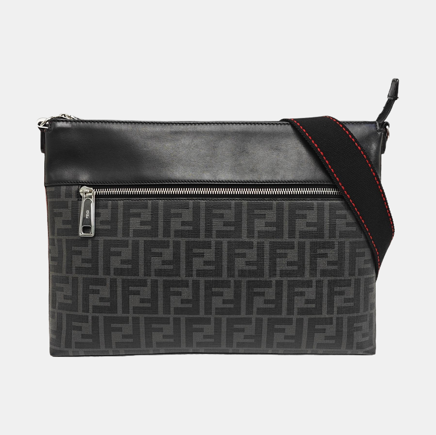 Coated Canvas Shoulder Bag Gray