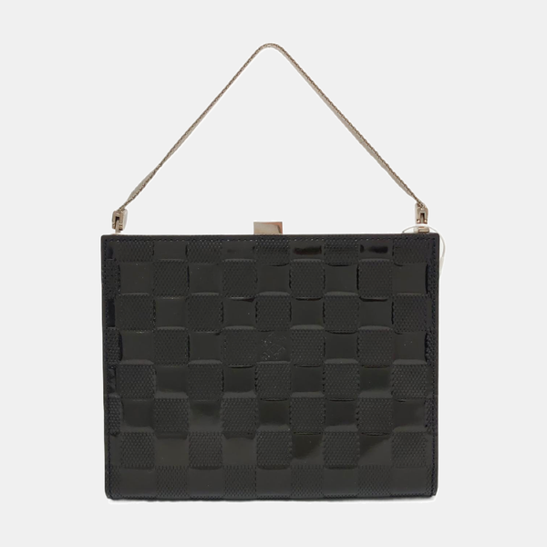 ANJU MM Damier Graphite Patent Leather Black