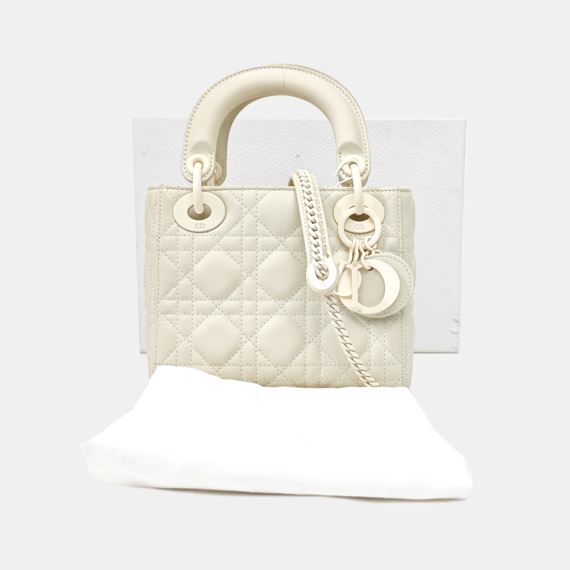 Lady Dior Mini Cannage Lambskin White