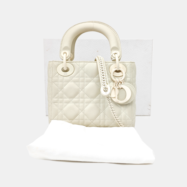 Lady Dior Mini Cannage Lambskin White