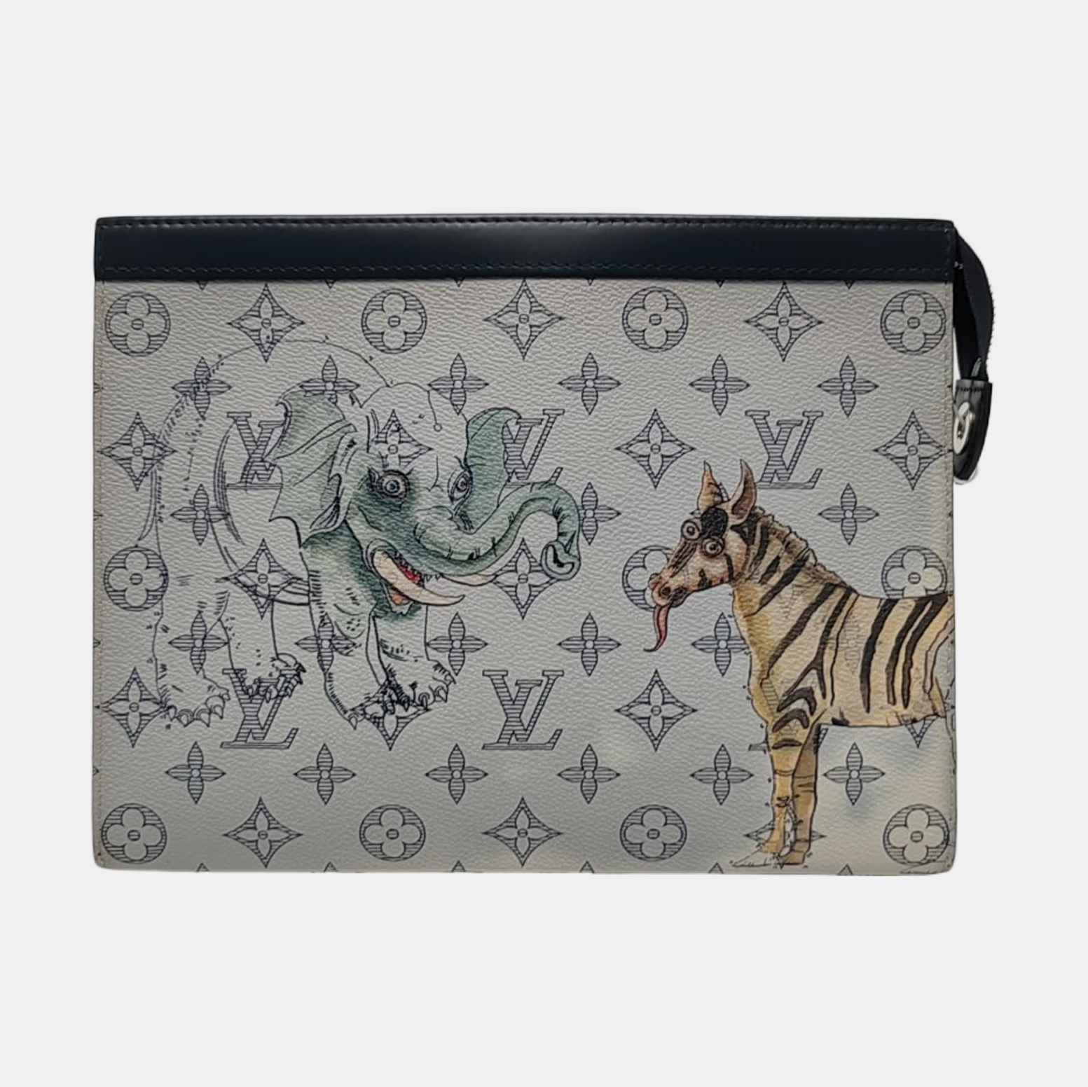 Pochette Voyag MM Monogram Coated Canvas Gray