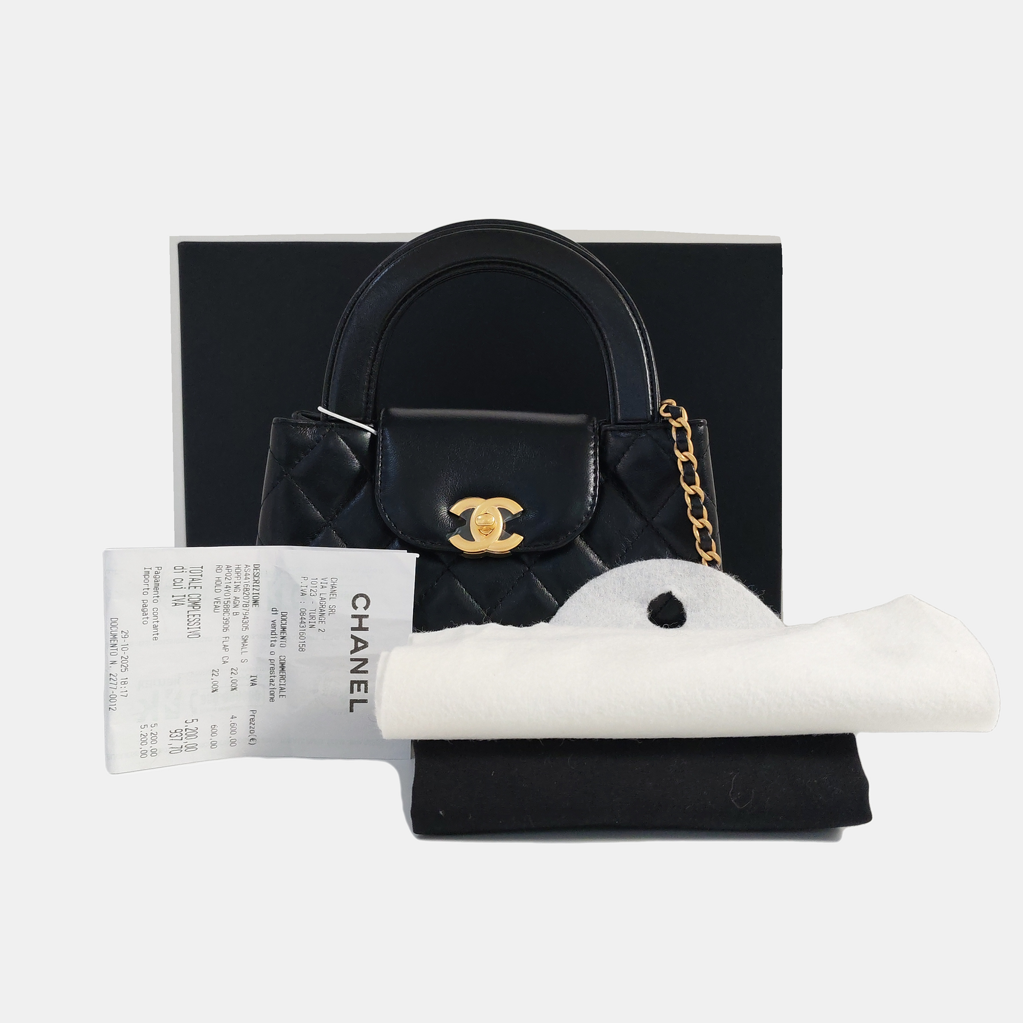 KELLY Mini Quilted Lambskin Black