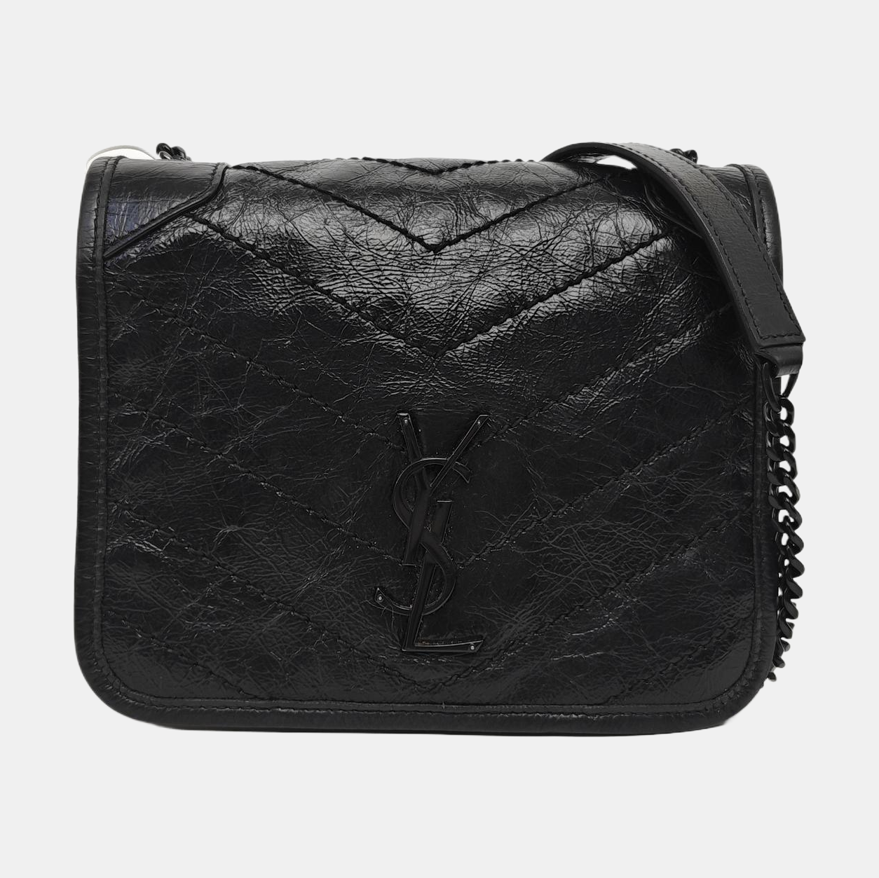 NIKI Mini Chevron Calfskin Black