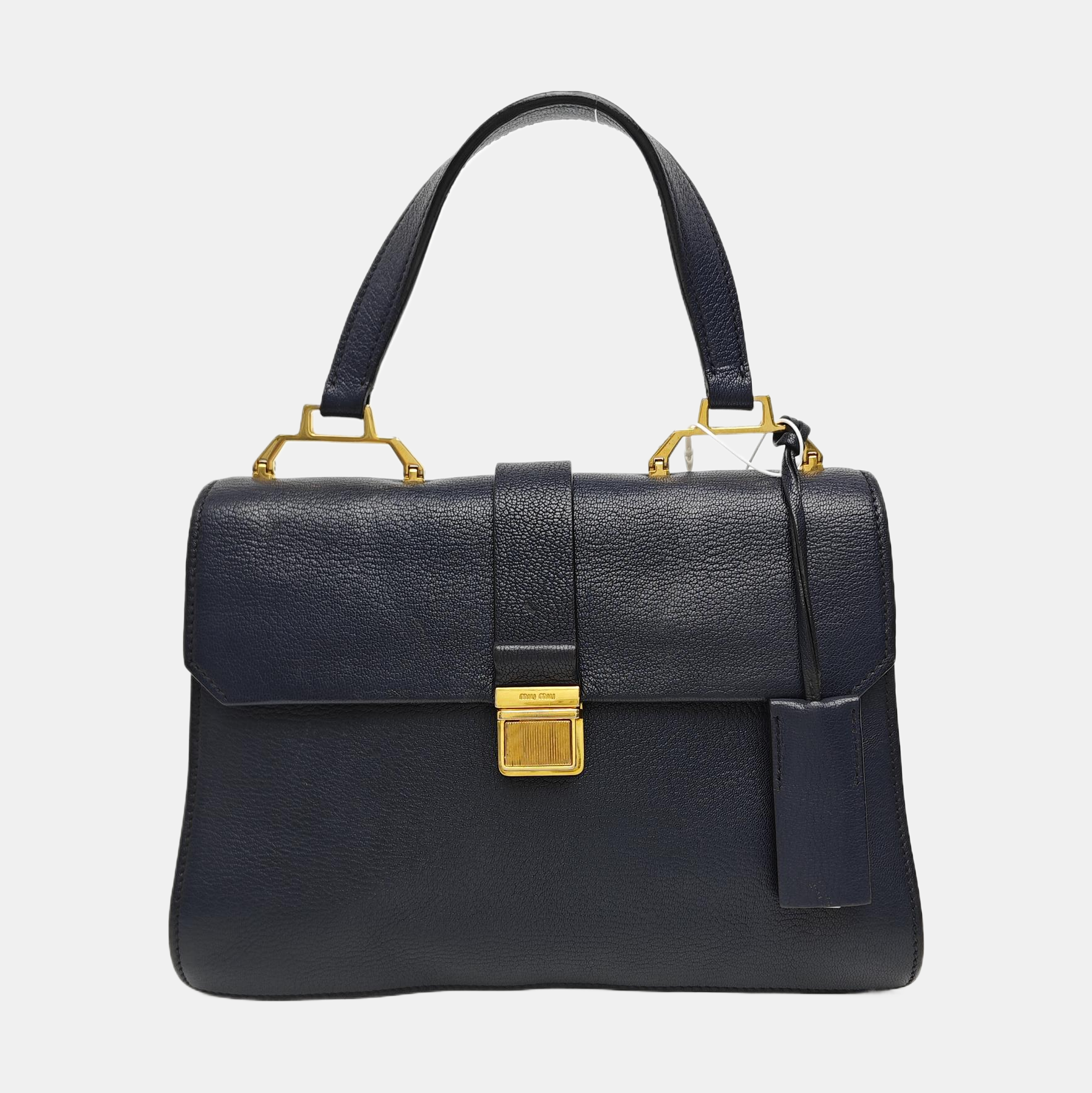 Calfskin Top Handle Bag Blue