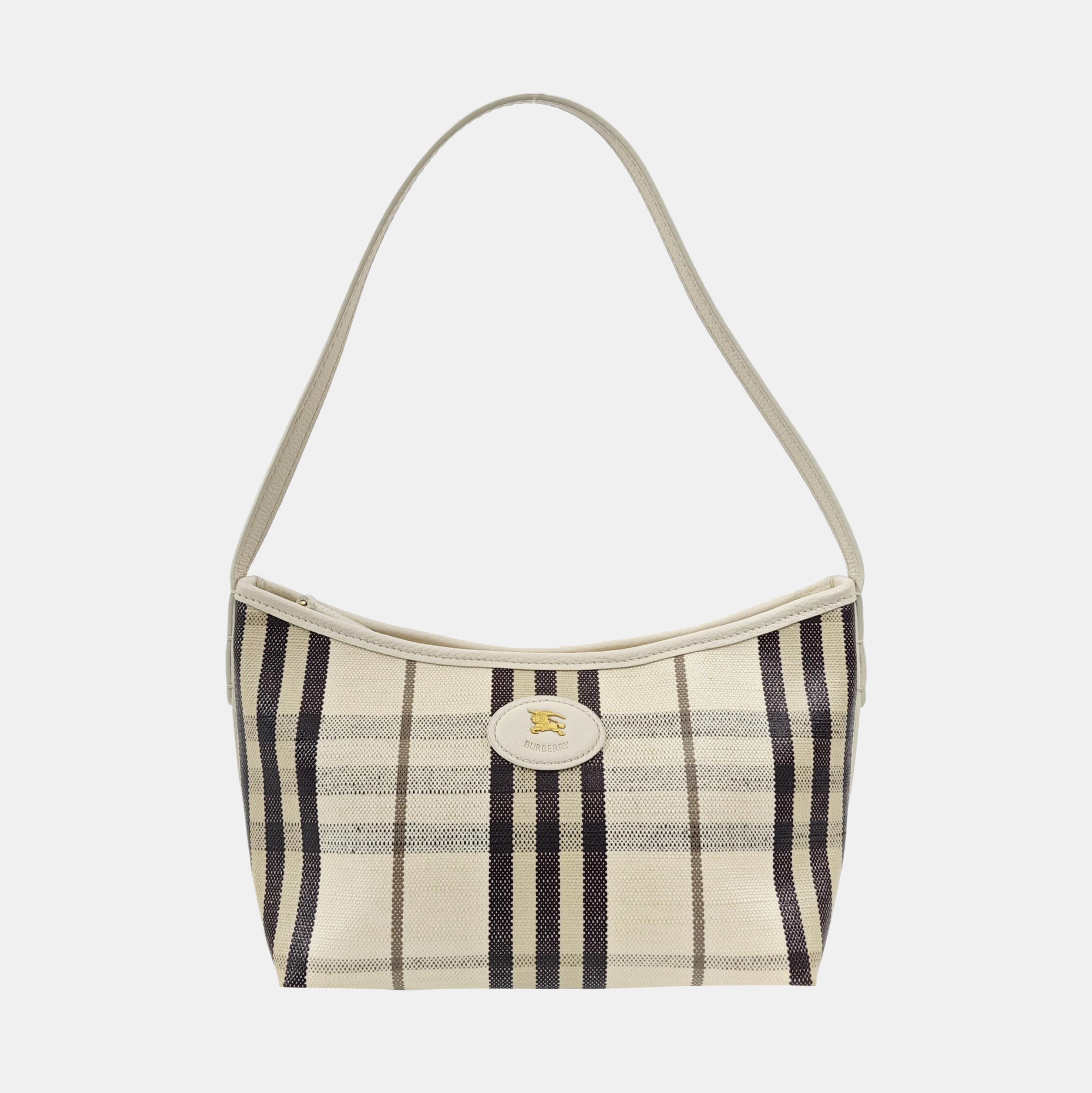 Coated Canvas Top Handle Bag White