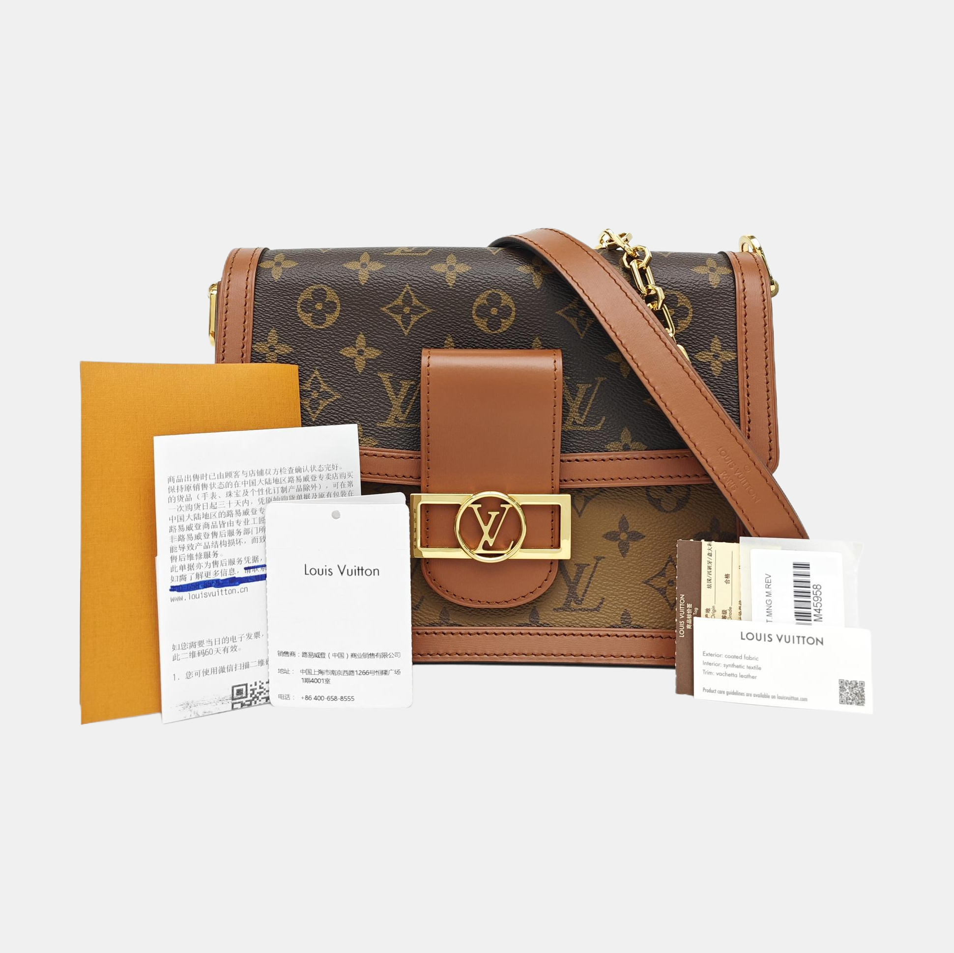 DAUPHINE MM Monogram Coated Canvas Brown