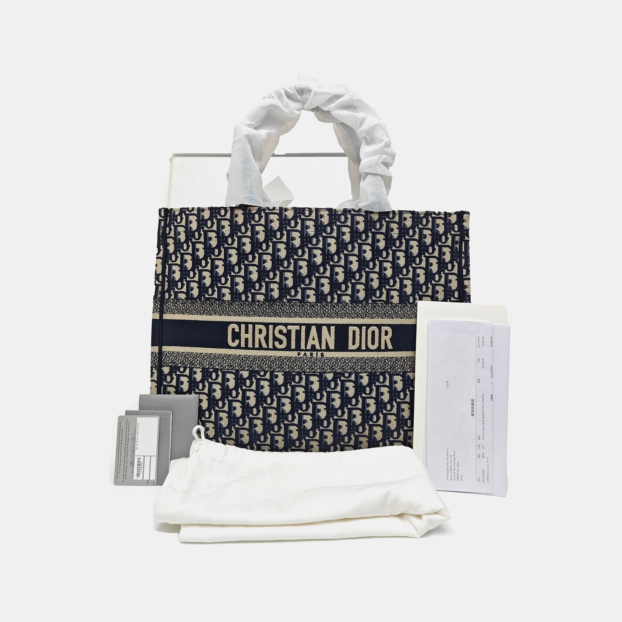 Book Tote Large Oblique Canvas Blue