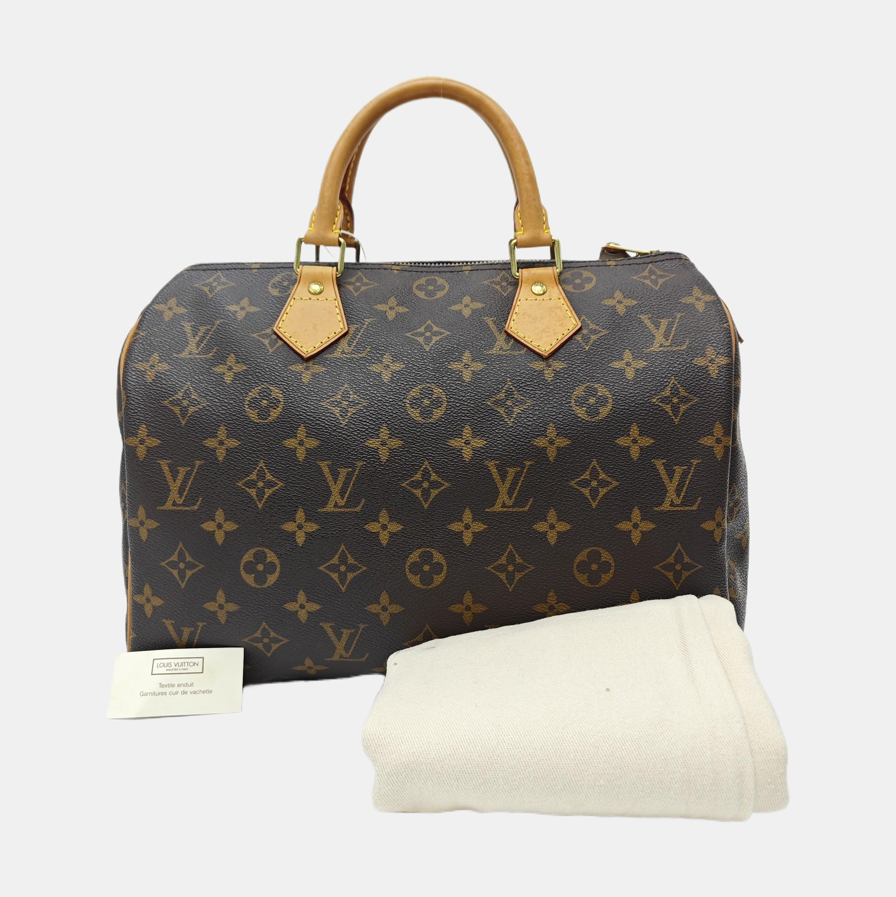 SPEEDY 30 Monogram Coated Canvas Brown