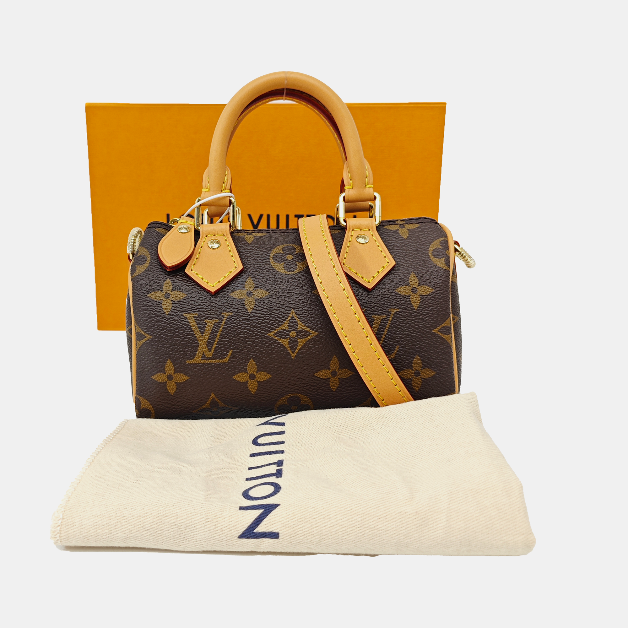 SPEEDY Nano Monogram Coated Canvas Brown