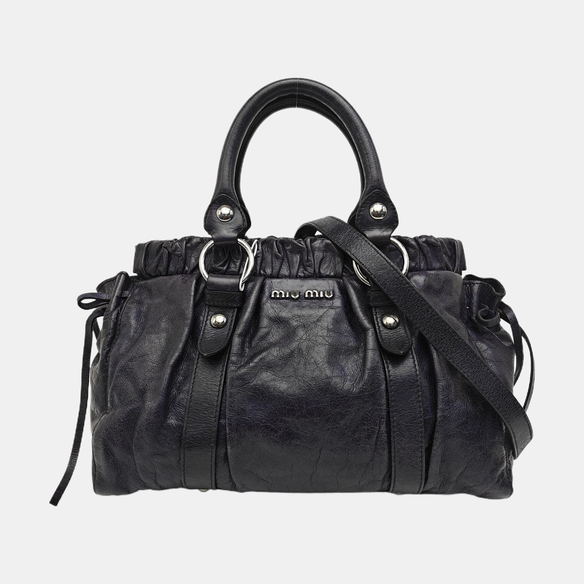 Calfskin Shoulder Bag Blue