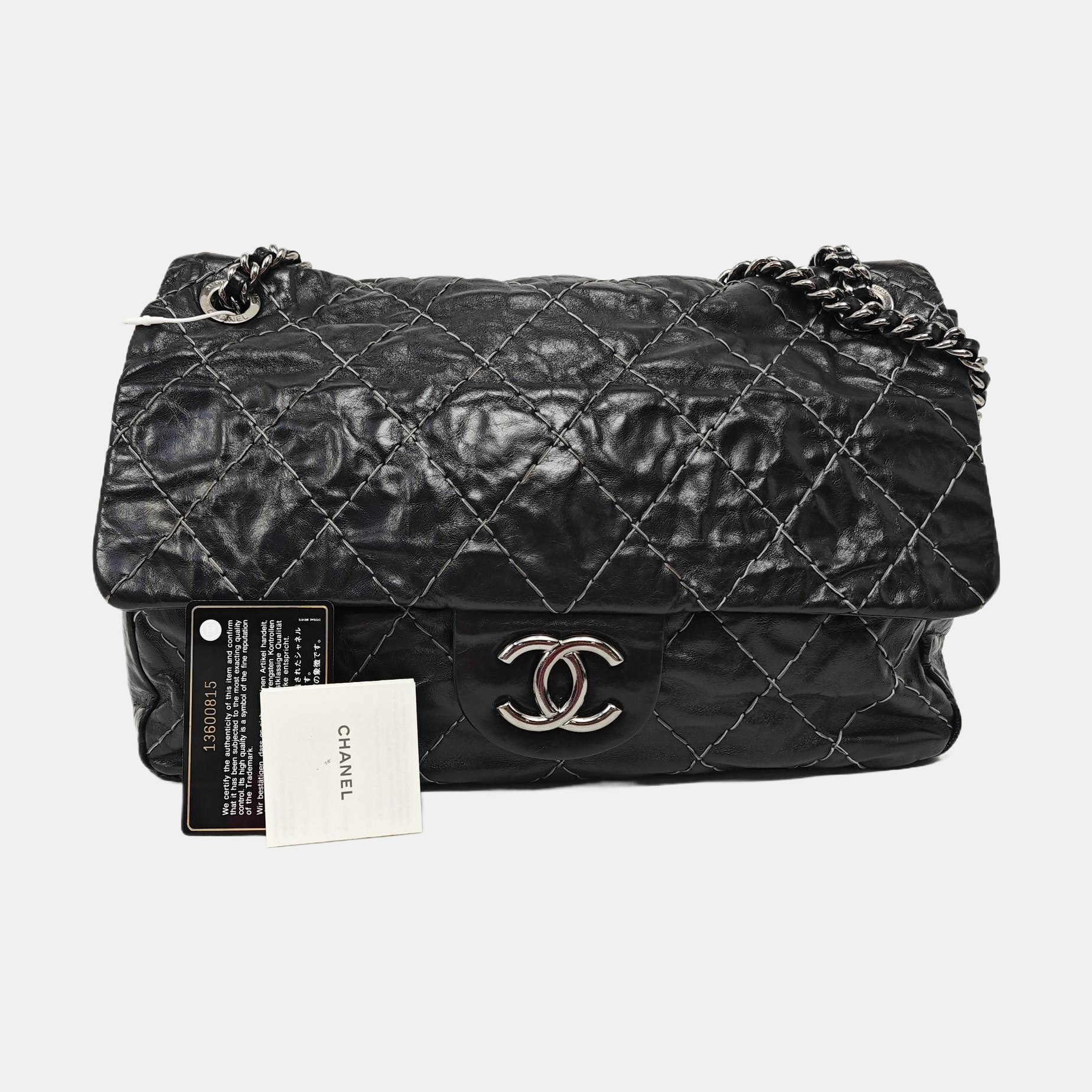 Quilted Calfskin Shoulder Bag Black