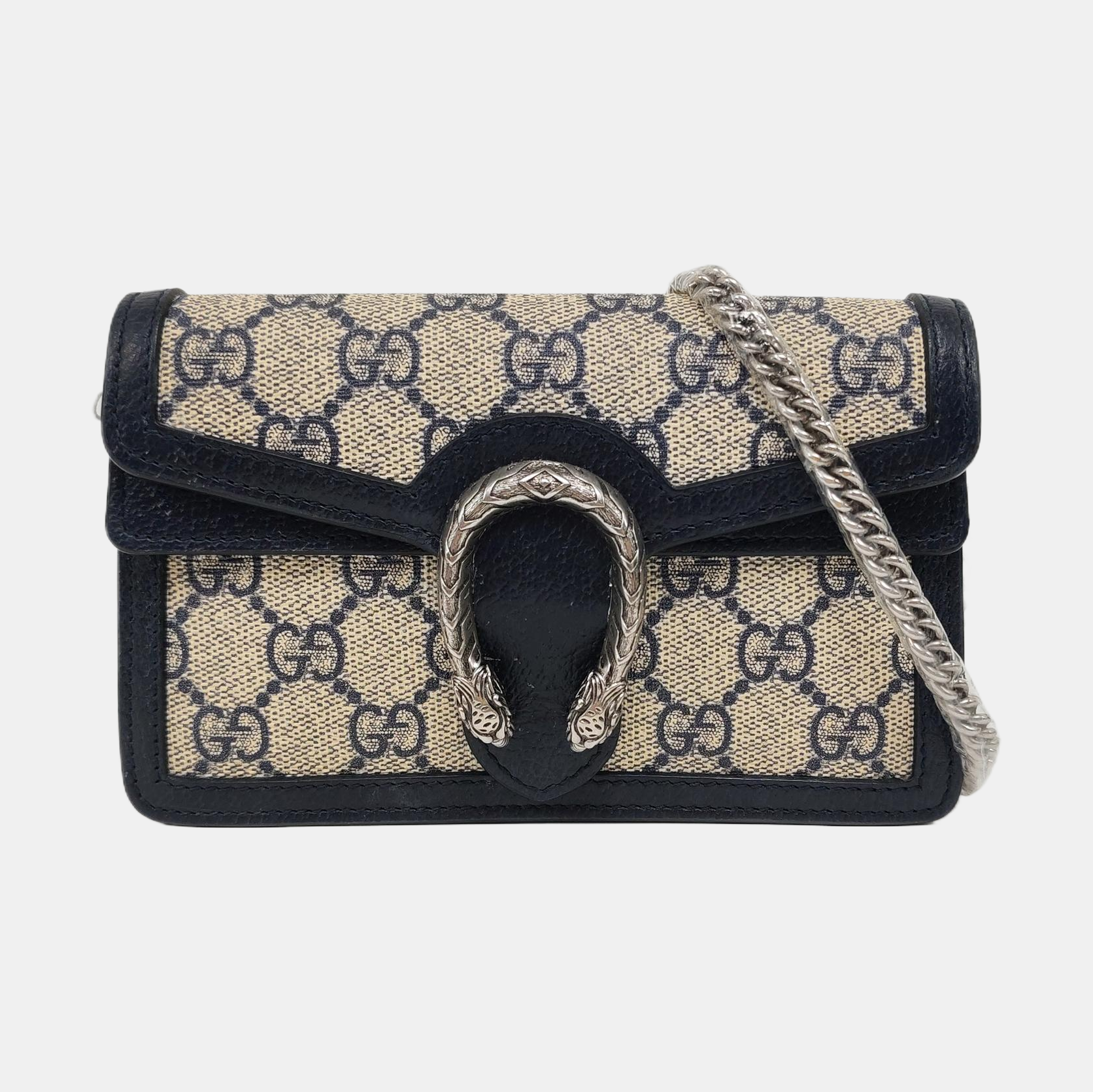 Dionysus Super Mini Monogram Coated Canvas Beige