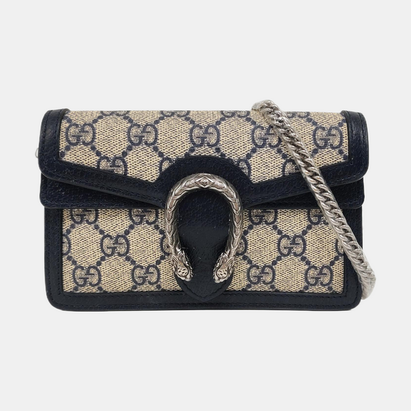 Dionysus Super Mini Monogram Coated Canvas Beige