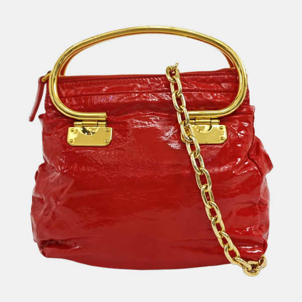 Patent Leather Tote Bag Red