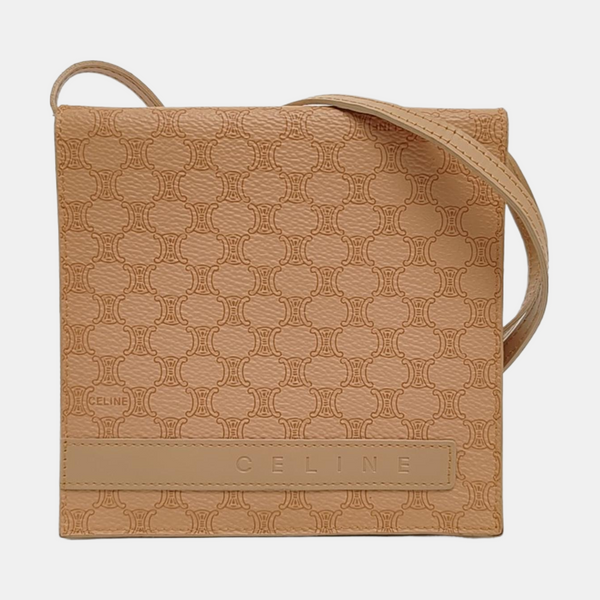 Coated Canvas Shoulder Bag Beige