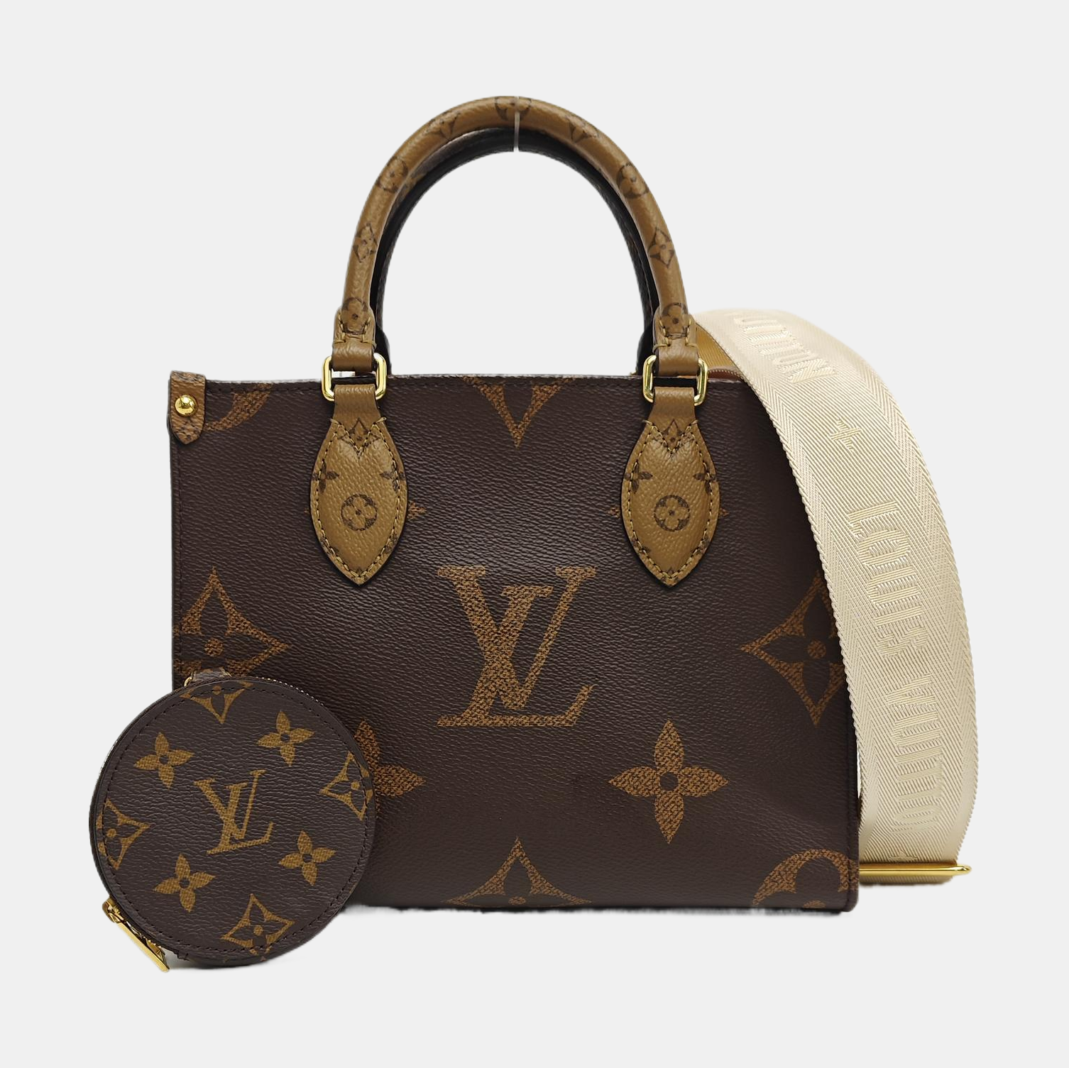 ONTHEGO PM Monogram Coated Canvas Brown