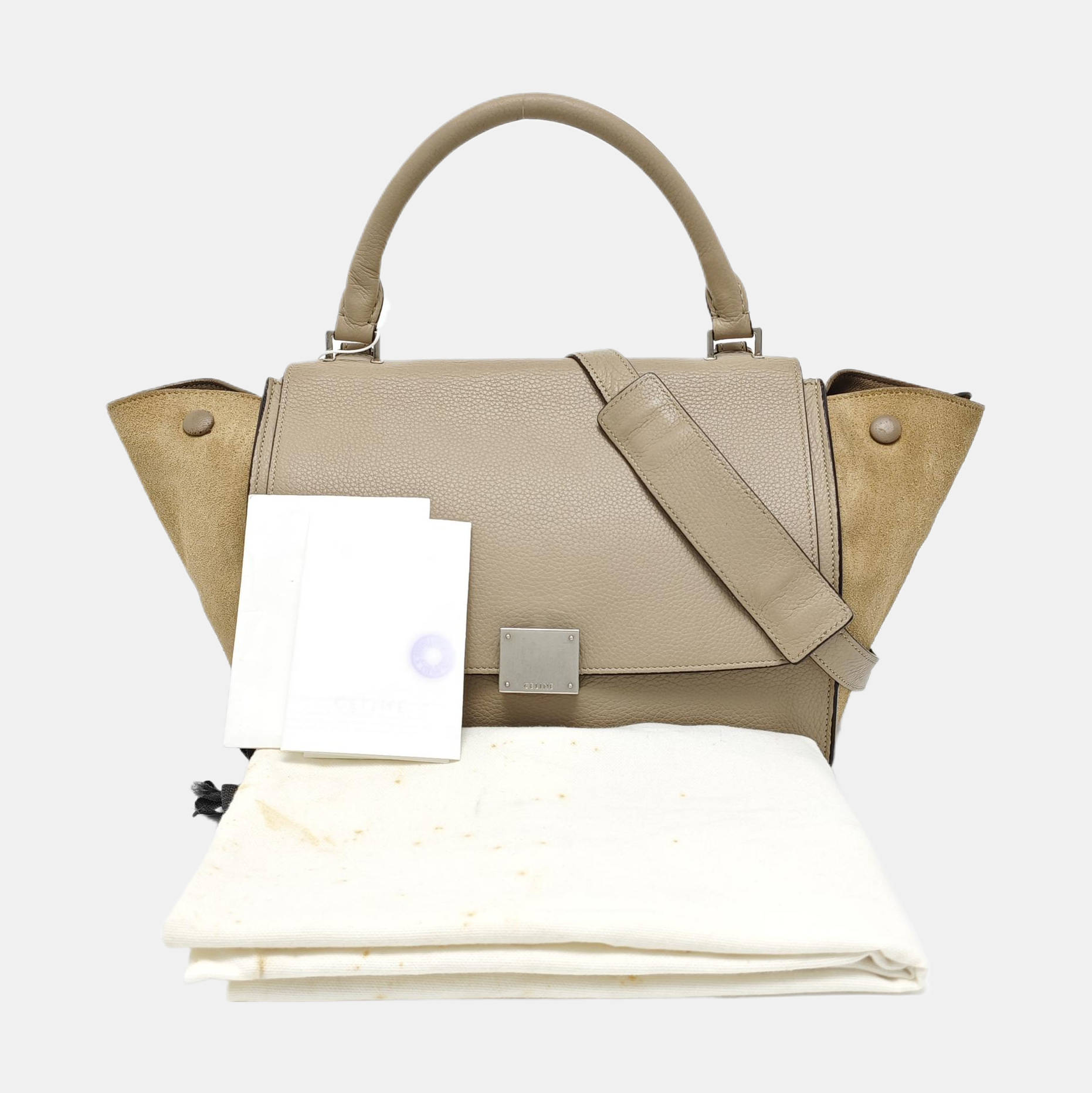 TRAPEZE Small Calfskin Beige