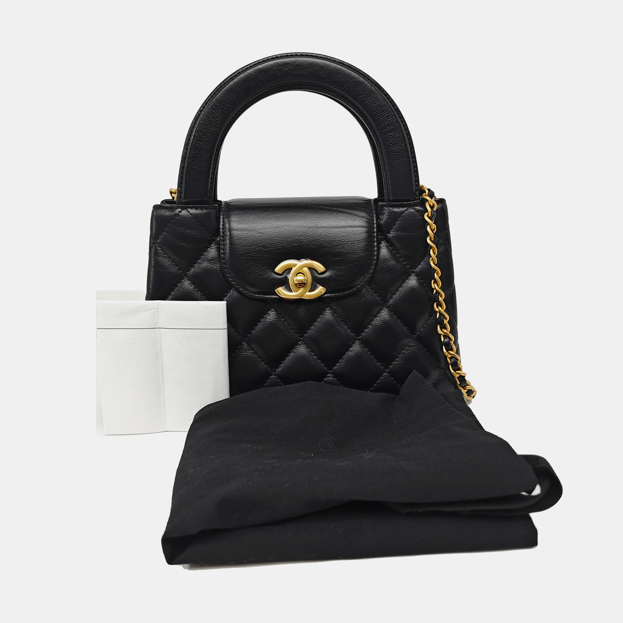 KELLY Mini Quilted Lambskin Black