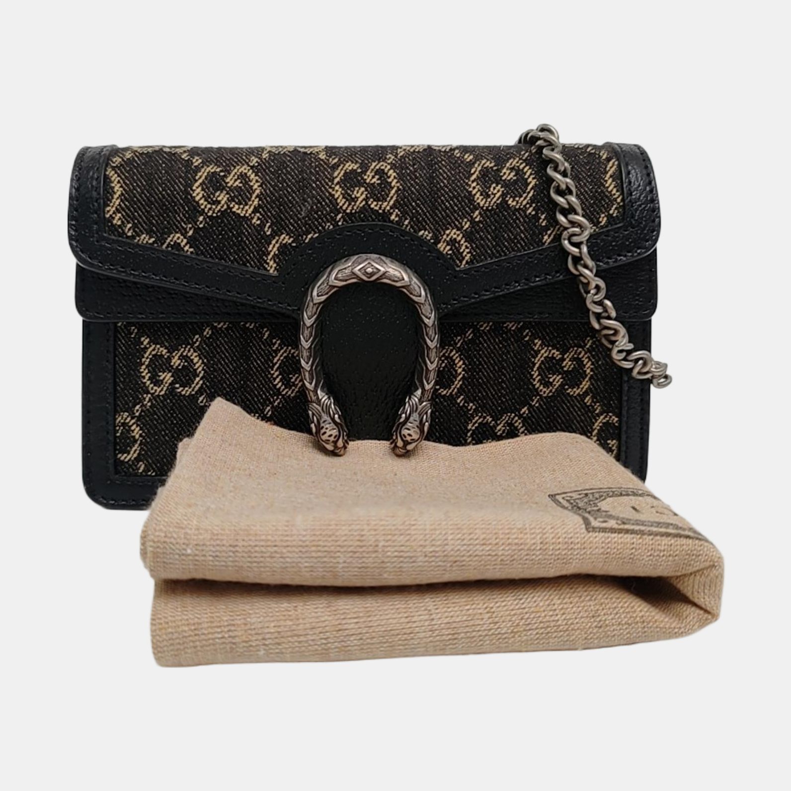 Authenticated pre-owned  Dionysus Super Mini Monogram Denim Black - Shoulder Bag at Looply