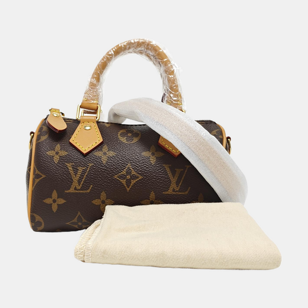 SPEEDY Nano Monogram Coated Canvas Brown