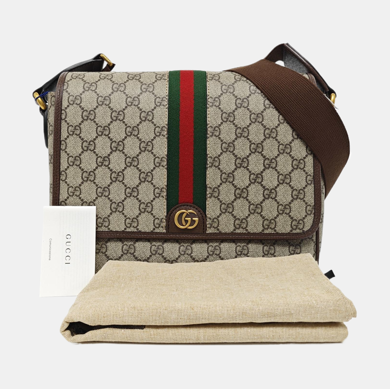 Ophidia Small Monogram Coated Canvas Beige