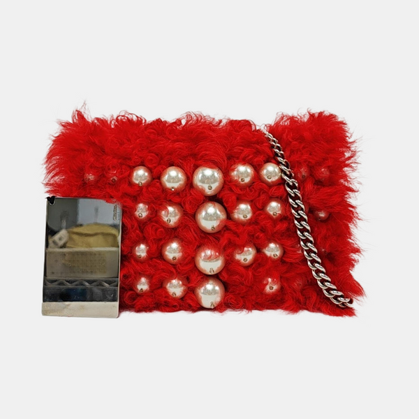 Fabric Shoulder Bag Red