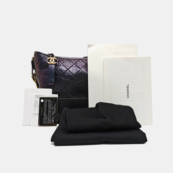 GABRIELLE Medium Quilted Calfskin Purple